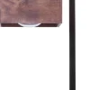Schwarze Tischlampe Holz Metall H:48 cm E27 kompakt