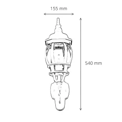 Schwarze Wand Außen Lampe rustikal regenfest BREST