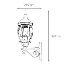 Schwarze Wand Außen Lampe rustikal regenfest BREST