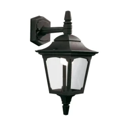 Schwarze Wandlampe Aluminium IP44 Rustikal Haus