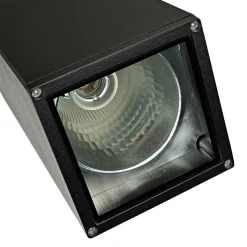 Schwarze Wandlampe außen IP54 eckig 30cm Up Down