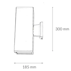 Schwarze Wandlampe außen IP54 eckig 30cm Up Down