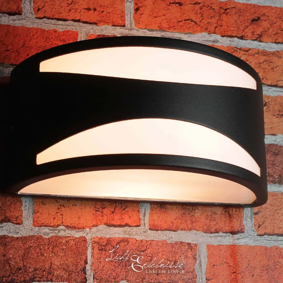 Schwarze Wandlampe für Außen aus Aluminium LIMNOS