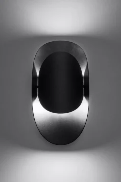 Schwarze Wandlampe indirekt H: 30 cm G9 Modern HEDDO