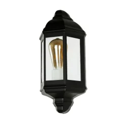 Schwarze Wandleuchte außen LIVORNO Rustikal IP44 E27