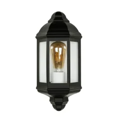 Schwarze Wandleuchte außen LIVORNO Rustikal IP44 E27