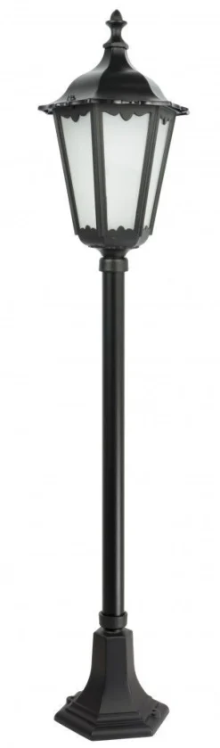 Schwarze Wegeleuchte 114cm Rustikal Aluminium Glas