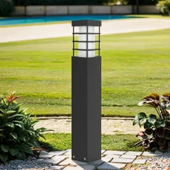 Schwarze Wegeleuchte Garten 50cm IP54 wetterfest
