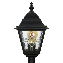 Schwarze Wegeleuchte wetterfest H:109cm LEADWORTH