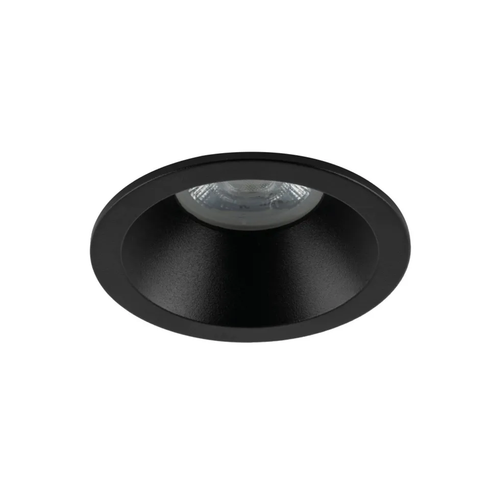 Schwarzer Einbaustrahler IP65 Metall Glas Ø8,5 cm rund
