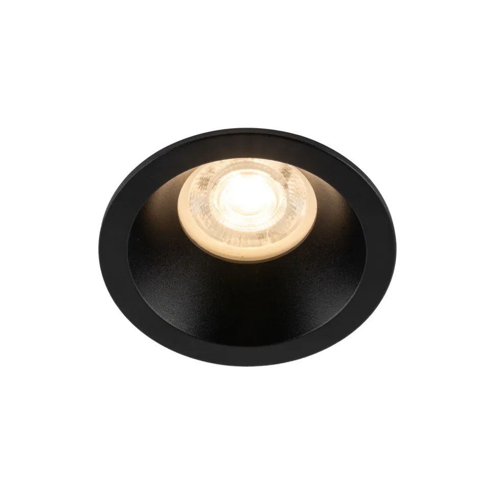 Schwarzer Einbaustrahler IP65 Metall Glas Ø8,5 cm rund