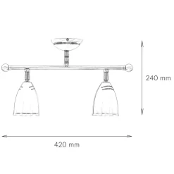 Schwenkbare Deckenleuchte Rustikal Bronze Hell