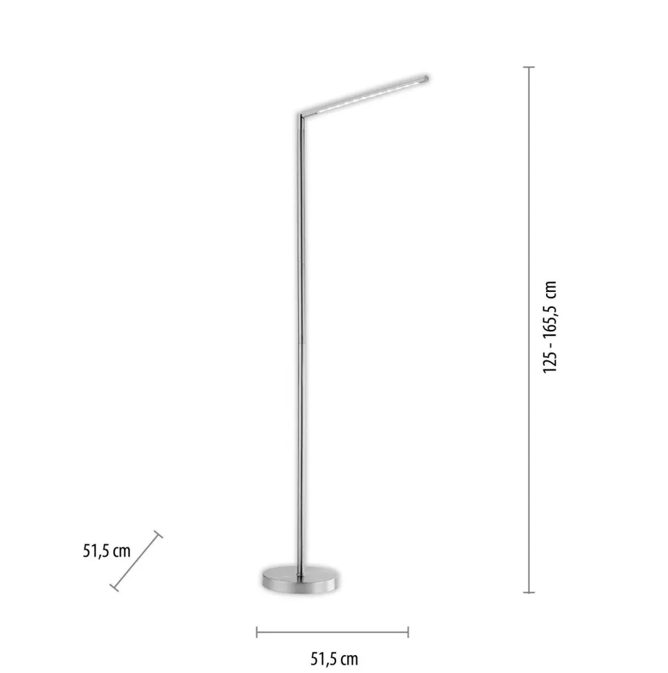 Schwenkbare LED Stehlampe in Stahl 3000 K dimmbar