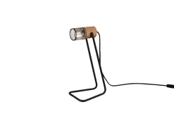 Schwenkbare Schreibtischlampe Metall Holz 40 cm E14