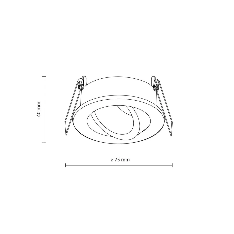 Schwenkbarer Einbauspot Metall Ø7,5 cm IP65 Weiß