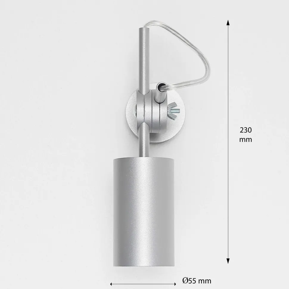 Schwenkbarer Wandstrahler in silber