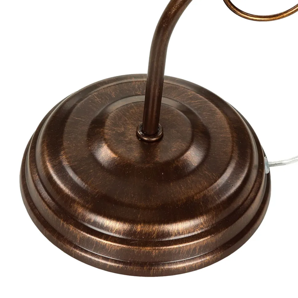 Shabby braune Tischlampe Metall 39cm Jugendstil