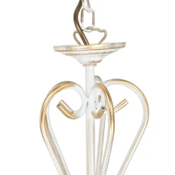 Shabby Kronleuchter in Gold Ecru Ø64cm GANARA