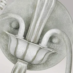 Shabby Wandleuchte Metall Holzperlen H: 53,3 cm Grau Antik