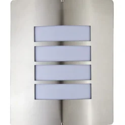 Silberne Außenwandlampe OSLO H:29cm Edelstahl E27