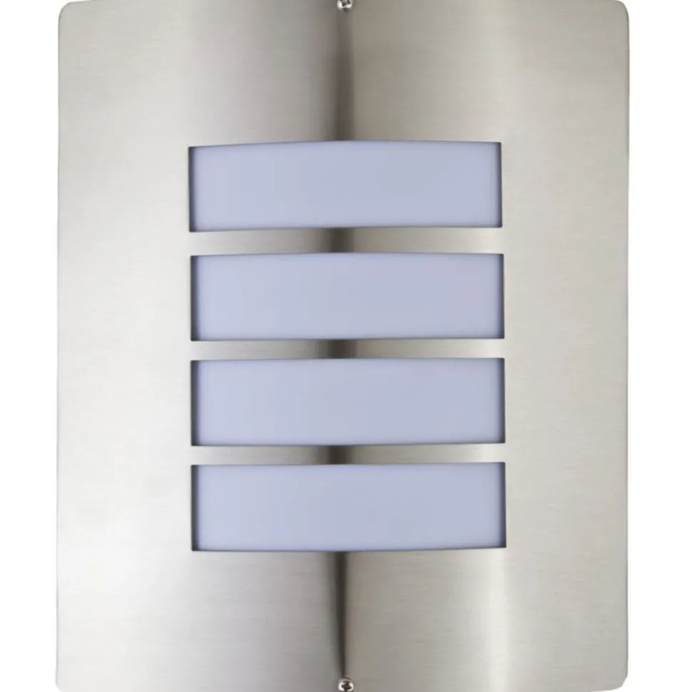 Silberne Außenwandlampe OSLO H:29cm Edelstahl E27