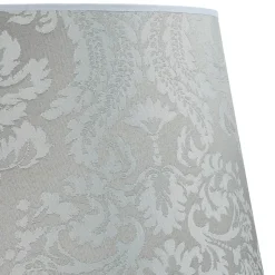 Silberner Lampenschirm Stehlampe Stoff E27 WILLOW