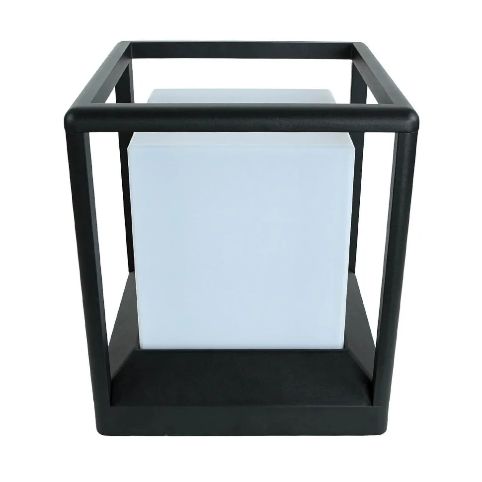 Sockelleuchte Aluminium E27 IP65 25,5 cm Graphit eckig