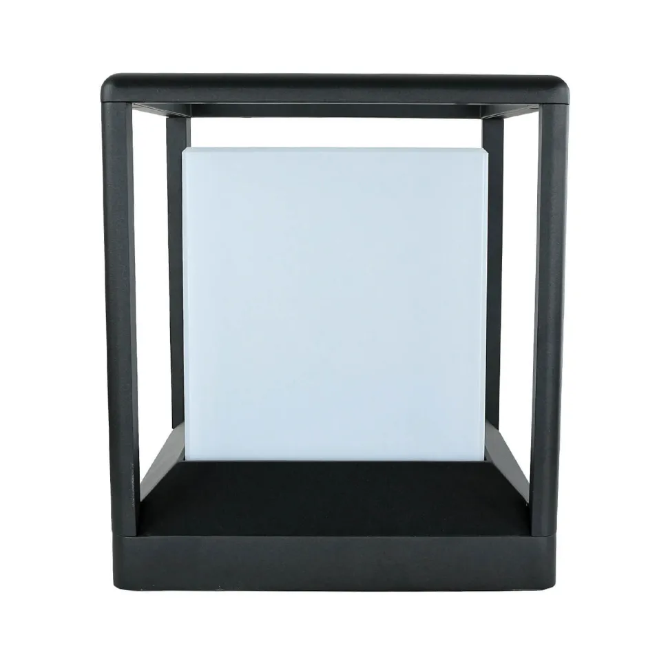 Sockelleuchte Aluminium E27 IP65 25,5 cm Graphit eckig