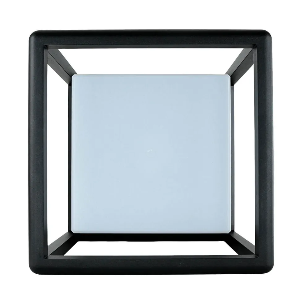 Sockelleuchte Aluminium E27 IP65 25,5 cm Graphit eckig