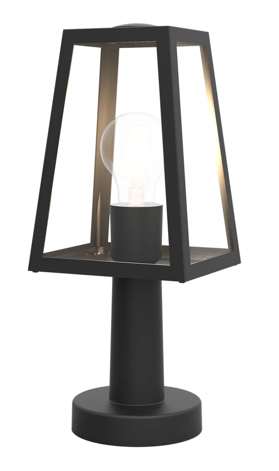 Sockelleuchte Aluminium Glas E27 IP44 H:33,8 cm Modern