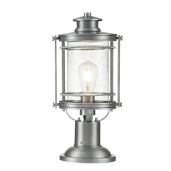 Sockelleuchte Aluminium Glas E27 IP44 46,6 cm hoch