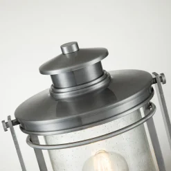 Sockelleuchte Aluminium Glas E27 IP44 46,6 cm hoch