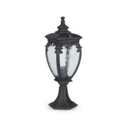 Sockelleuchte Aluminium Glas E27 IP44 48,5 cm hoch