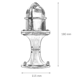 Sockelleuchte außen 25 cm E27 IP64 Messing Glas