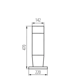 Sockelleuchte außen Garten 47 cm Grau Weiß blendarm