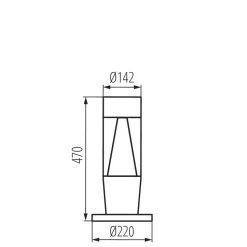 Sockelleuchte außen Grau 47 cm klein IP54 FLANNA