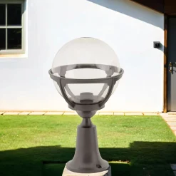 Sockelleuchte Außen Kugel Schirm IP44 37cm Vintage E27