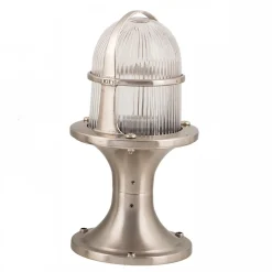 Sockelleuchte außen Nickel Echt-Messing H:28cm