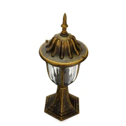 Sockelleuchte außen Rustikal in Gold 43 cm IP43