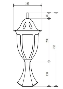 Sockelleuchte außen Rustikal in Gold 43 cm IP43