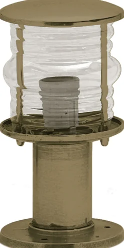 Sockelleuchte Echt-Messing Glas 22 cm hoch IP53 E27