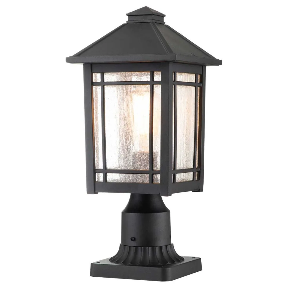 Sockelleuchte Garten E27 IP44 44,5 cm hoch Schwarz