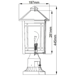 Sockelleuchte Garten E27 IP44 44,5 cm hoch Schwarz