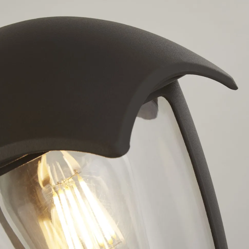 Sockelleuchte IP44 E27 30 cm Anthrazit Aluminium Modern