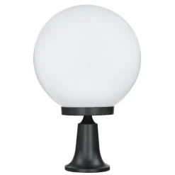 Sockelleuchte Kugel Schirm 37cm klein IP43 E27 Schwarz