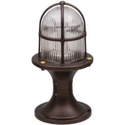 Sockelleuchte Messing Glas E27 IP54 28 cm hoch Maritim