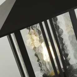 Sockelleuchte Schwarz 45 cm IP44 E27 Aluminium Glas