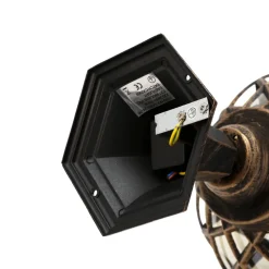 Sockelleuchte Schwarz Kupfer Außen Rustikal Retro