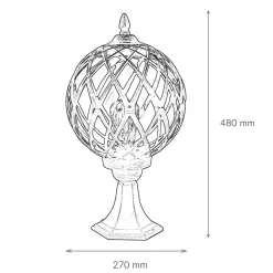 Sockelleuchte Schwarz Kupfer Außen Rustikal Retro