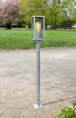 Sockelleuchte Vintage Aluminium in Zink IP44 E27 100 cm